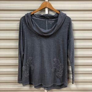 Soft Surroundings blue/gray top size large.